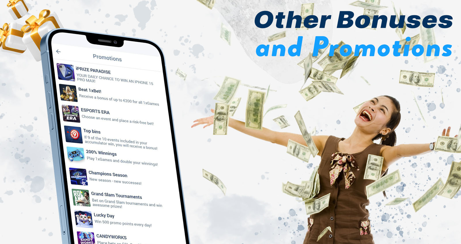 Get bonuses in various categories on 1xBet app of Bangladesh